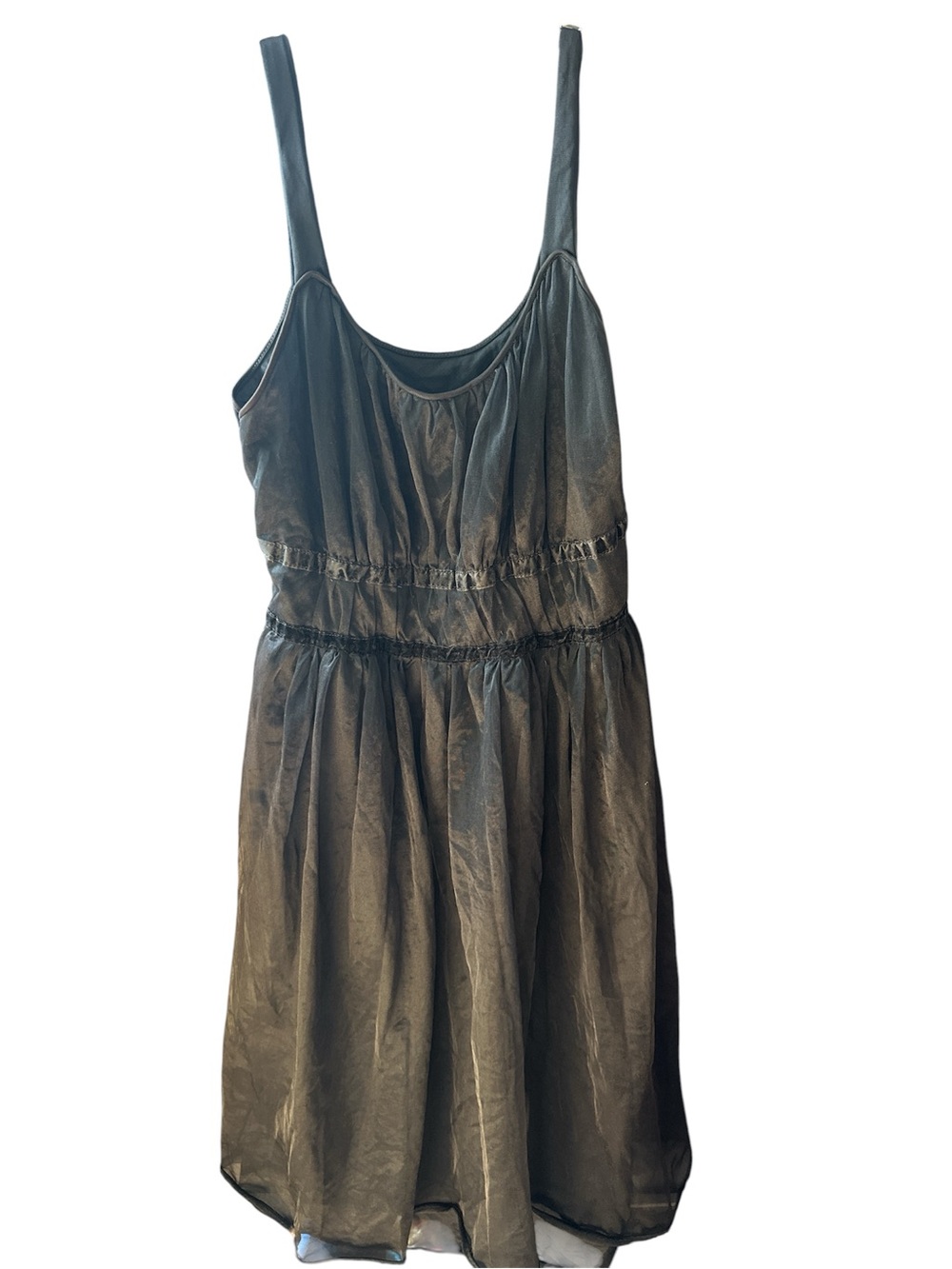 Vintage Olive Green Sleeveless Chemise Dress